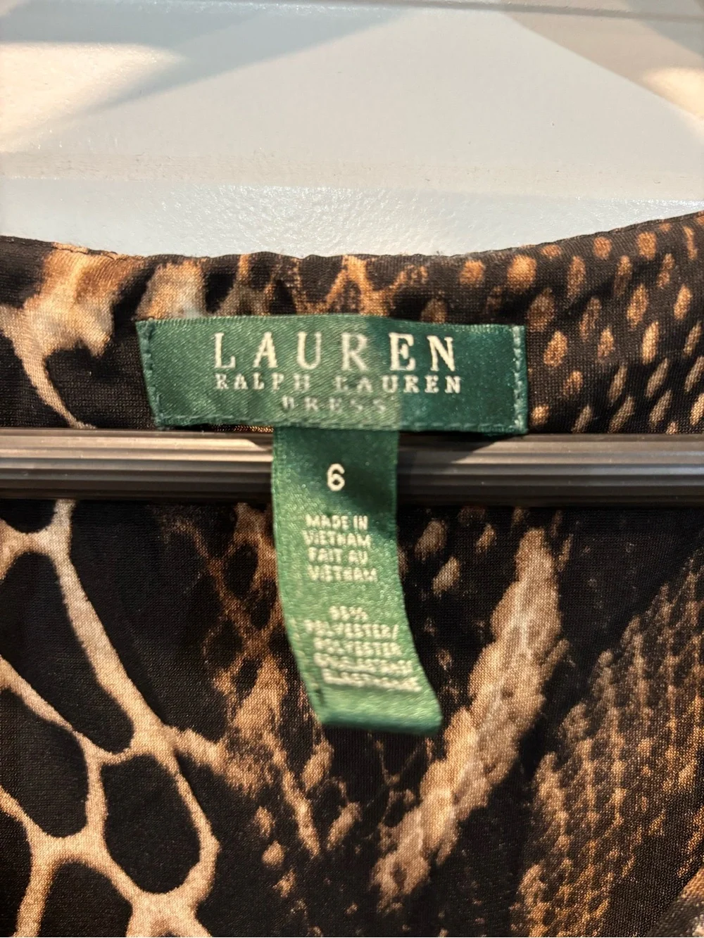 Ralph Lauren Brown and Black Animal Print Midi Dress - Picture 2 of 3